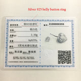 925 Silver Navel Ring Love Heart Zircon Body Jewelry