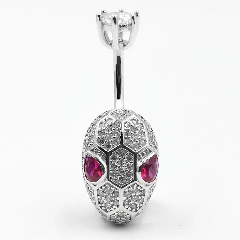 925 Silver Belly Piercing Button Snake Head Bananabell Rings Navel Jewelry