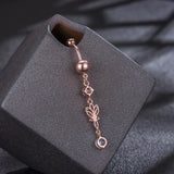 925 Silver Belly Ring Cubic Diamond Navel Piercing Body Jewelry