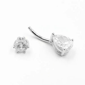 925 Silver Belly Piercing Cubic Zircon 14G Navel Ring Body Jewelry Women