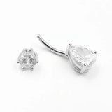 925 Silver Belly Piercing Cubic Zircon 14G Navel Ring Body Jewelry Women