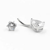 925 Silver Belly Piercing Cubic Zircon 14G Navel Ring Body Jewelry Women