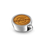 925 Silver Coffee Milk Charm Bead Bracelet Pendant DIY Jewelry Gift