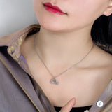 925 Sterling Silver Bicycle Necklace Creative Bicycle Pendant
