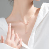 925 Silver Big Dipper Necklace with Flash Diamond Tassel Clavicle Chain
