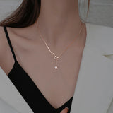 925 Silver Big Dipper Necklace with Flash Diamond Tassel Clavicle Chain