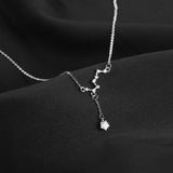 925 Silver Big Dipper Necklace with Flash Diamond Tassel Clavicle Chain