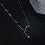 925 Silver Big Dipper Star Pendant Necklace For Women Rose Fine Jewelry