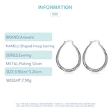 925 Silver Big Hoop Earrings For Women Fine Jewelry