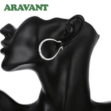 925 Silver Big Hoop Earrings For Women Fine Jewelry