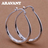 925 Silver Big Hoop Earrings For Women Fine Jewelry