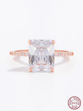 925 Silver Rectangle Zircon Ring for Women