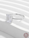 925 Silver Rectangle Zircon Ring for Women
