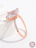 925 Silver Rectangle Zircon Ring for Women