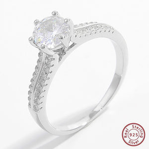 925 Silver Big Zircon Double Layer Rings Women Fine Wedding Engagement Jewel