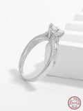 925 Silver Big Zircon Double Layer Rings Women Fine Wedding Engagement Jewel