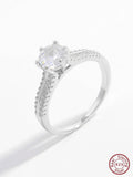 925 Silver Big Zircon Double Layer Rings Women Fine Wedding Engagement Jewel