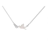 925 Silver Bird Zircon Pendant Necklace Women Wedding Jewelry