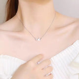 925 Silver Bird Zircon Pendant Necklace Women Wedding Jewelry