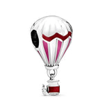 925 Silver Birthday Hot Air Balloon Charm Beads for Bracelets