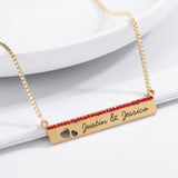 925 Silver Heart Personalized Necklace with Customized Birthday Stone