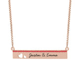 925 Silver Heart Personalized Necklace with Customized Birthday Stone