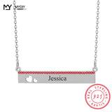 925 Silver Heart Personalized Necklace with Customized Birthday Stone