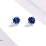 925 Silver Birthstone Gemstone Stud Earring Women Girl Men Fine Jewelry