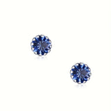 925 Silver Birthstone Gemstone Stud Earring Women Girl Men Fine Jewelry