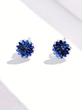 925 Silver Birthstone Gemstone Stud Earring Women Girl Men Fine Jewelry