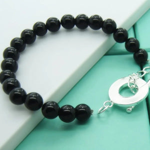 925 Silver Agate OT Buckle Bracelet Charm Wedding Party Jewelry Gift