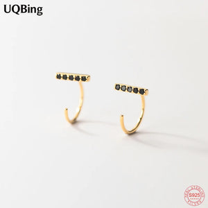 925 Silver CZ Ear Clip Earrings Wedding Party Gift Jewelry