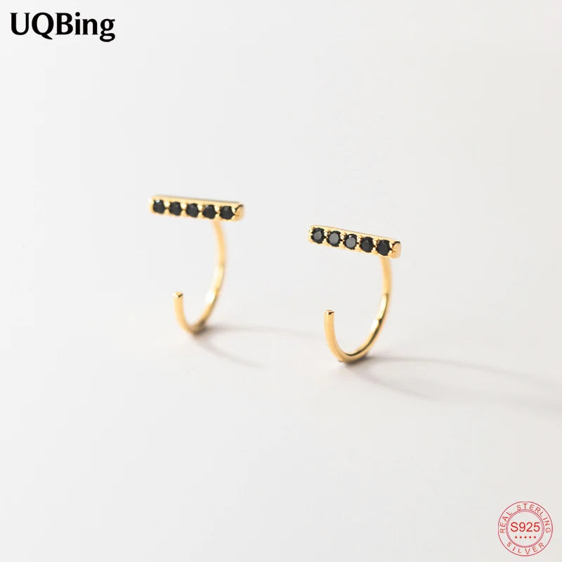 925 Silver CZ Ear Clip Earrings Wedding Party Gift Jewelry