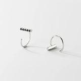 925 Silver CZ Ear Clip Earrings Wedding Party Gift Jewelry
