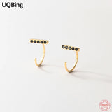 925 Silver CZ Ear Clip Earrings Wedding Party Gift Jewelry