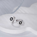925 Silver Star Hoop Earrings Drip Glaze Women's Fine Jewelry
