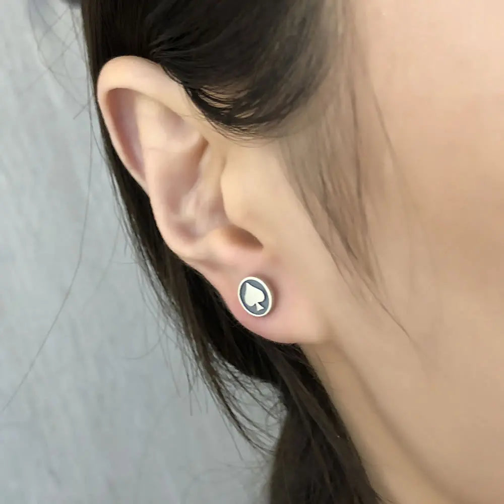 925 Silver Hearts Stud Earrings Women Punk Vintage Wedding Jewelry