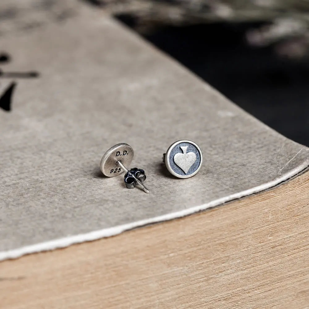 925 Silver Hearts Stud Earrings Women Punk Vintage Wedding Jewelry