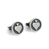 925 Silver Hearts Stud Earrings Women Punk Vintage Wedding Jewelry