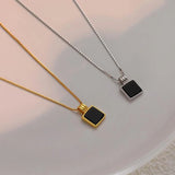 925 Silver Square Necklace Women Pendants High-end Jewelry Wedding Party Gift