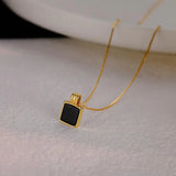 925 Silver Square Necklace Women Pendants High-end Jewelry Wedding Party Gift
