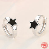 925 Silver Stars Hoop Earring For Women Wedding Jewelry