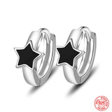 925 Silver Stars Hoop Earring For Women Wedding Gift