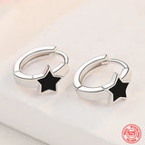 925 Silver Stars Hoop Earring For Women Wedding Gift