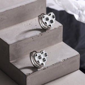 925 Silver Heart Stud Earrings Women Wedding Party Jewelry