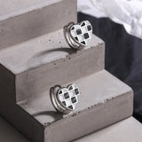 925 Silver Heart Stud Earrings Women Wedding Party Jewelry