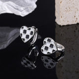 925 Silver Heart Stud Earrings Women Wedding Party Jewelry