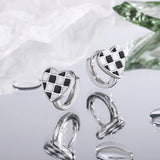 925 Silver Heart Stud Earrings Women Wedding Party Jewelry