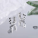 925 Silver Lattice Earrings Women Wedding Jewelry