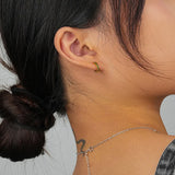Sterling Silver Zircon Hoop Earrings for Women